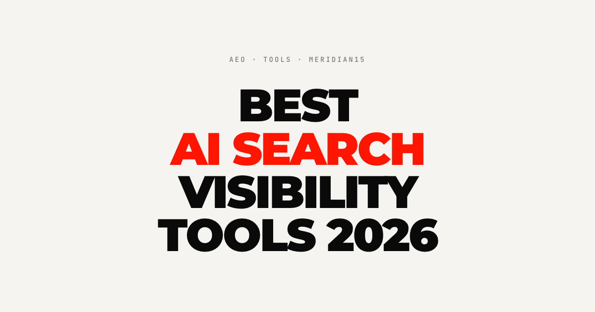 Best AI Search Visibility Tools 2026 magazine cover, with AI Search highlighted in red against cream paper