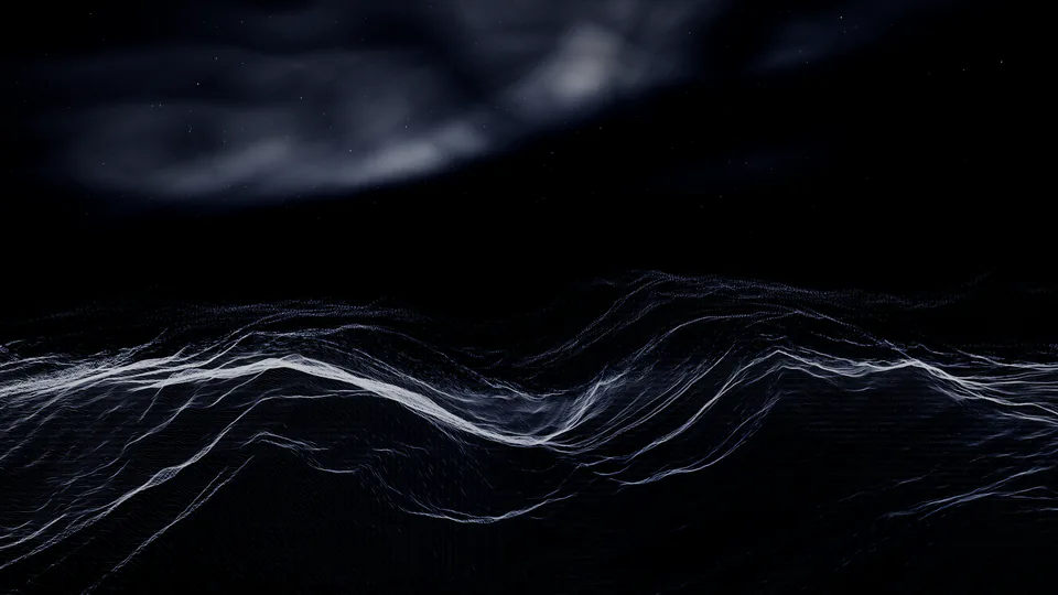 Past the D, the city's particles settling into contour threads that draw a mountain range.