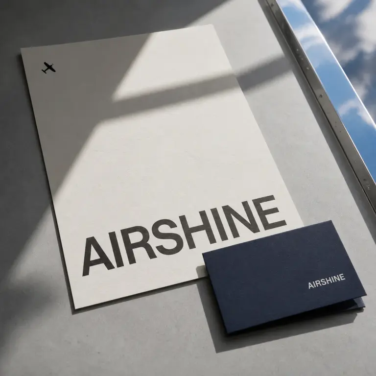 Airshine letterhead and business card
