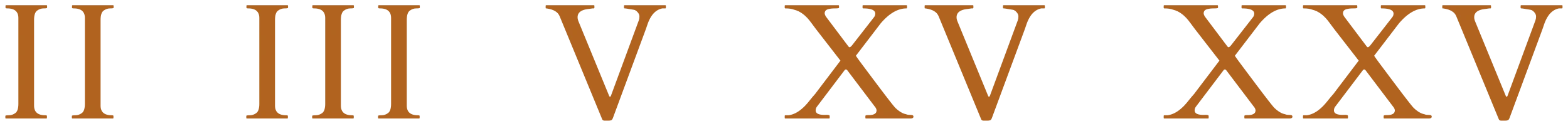 II, III, V, XV, XXV.