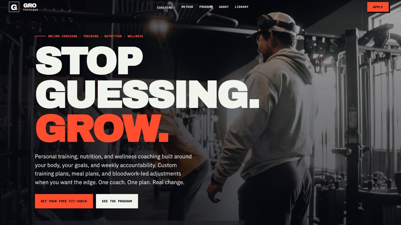 Gro Physique website built by Meridian15